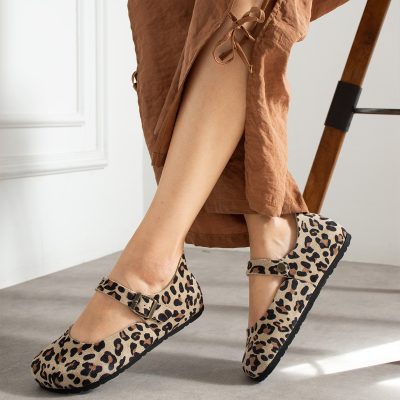بالت زنانه اورجینال چرم طبیعی Ottawa با زیره قارچی - Leopar