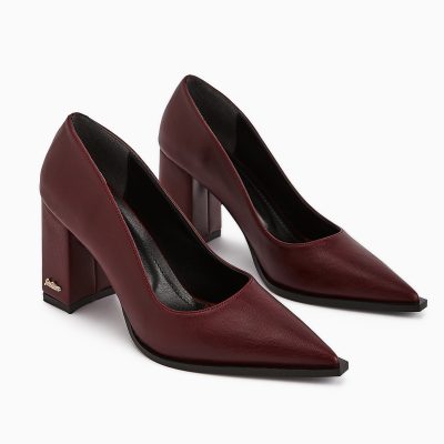 کفش زنانه لوچی پاشنه‌ی بلند مشکی مدل Stiletto - شرابی