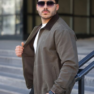 کت بوم مشکی مردانه Relaxed - خاکی