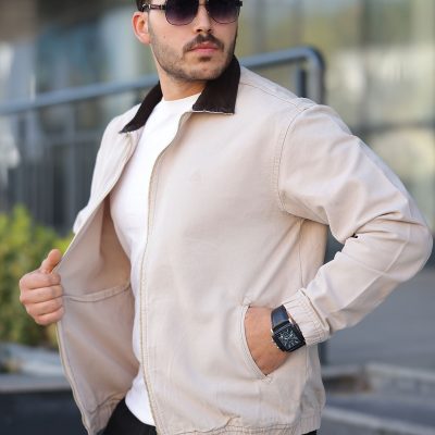 کت بوم مشکی مردانه Relaxed - بژ