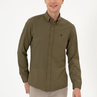 پیراهن مردانه خاکی U.S. Polo Assn.