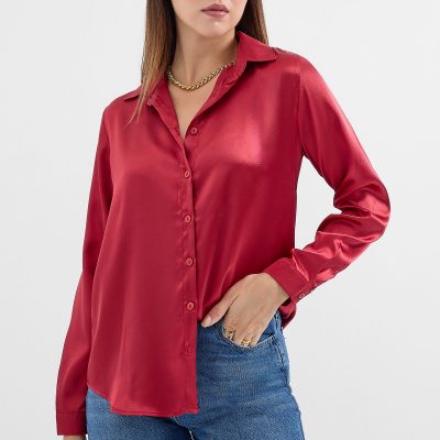 پیراهن ساتن سبک 3964 هافیف - مشکی - KOYU BORDO