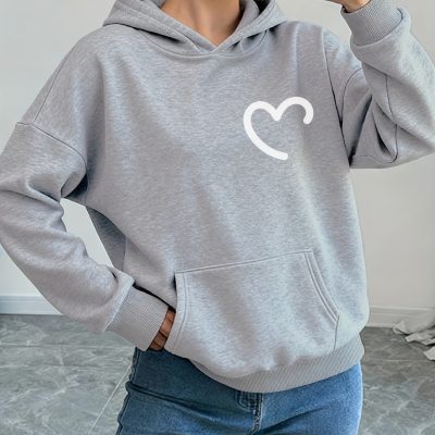 سویشرت اورسایز یقه‌دار (V-Neck) یونیسکس بیسیک - Gri633