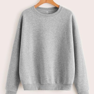 سویشرت اورسایز یقه‌دار (V-Neck) یونیسکس بیسیک - gri0