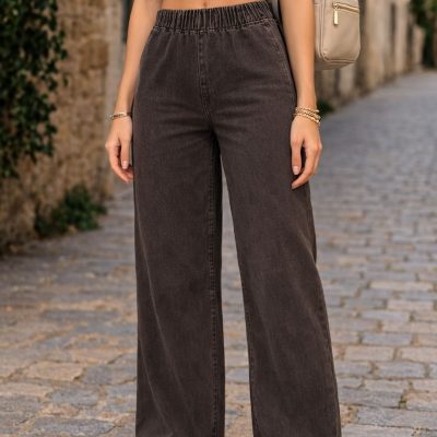 شلوار جین اسلیم مشکی مدل SLIM-01 - قهوه‌ای