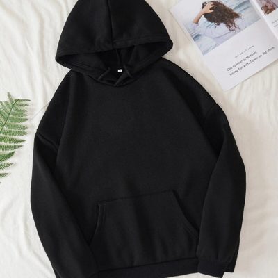 سویشرت اورسایز یقه‌دار (V-Neck) یونیسکس بیسیک - Siyah11