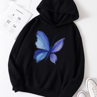 سویشرت اورسایز یقه‌دار (V-Neck) یونیسکس بیسیک - مشکی