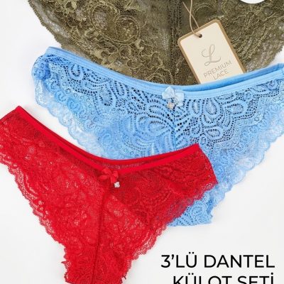ست شورت فانتزی ۳ عددی برزیلی استیلی - Çok Renkli3