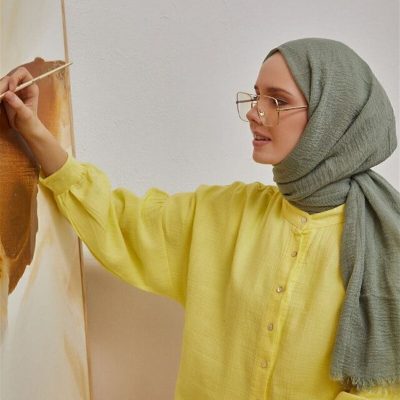 شال زنانه بافتنی سبز Salland