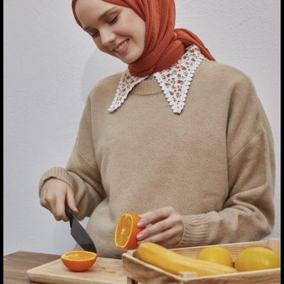 شال زنانه بافتنی زرد Salland