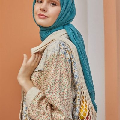 شال زنانه بافتنی آبی Salland