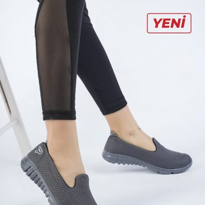 کفش بابت زنانه مشکی اسپرت مدل Dp23-0201 - FÜME SİYAH