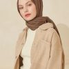 شال زنانه قهوه‌ای Nilbutik