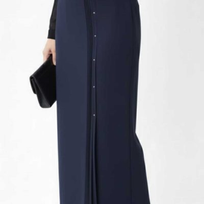 دامن مادرانه زنانه بافتنی آبی