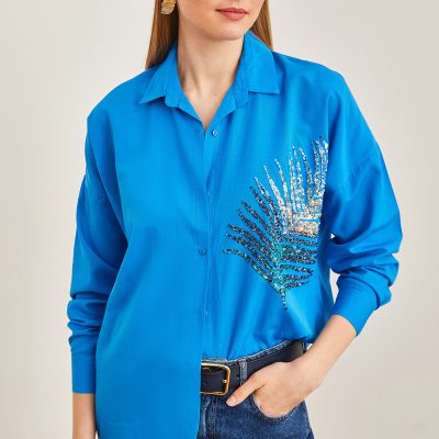 ژاکت زنانه یقه گرد اورسایز سبز حصیری FUJYA