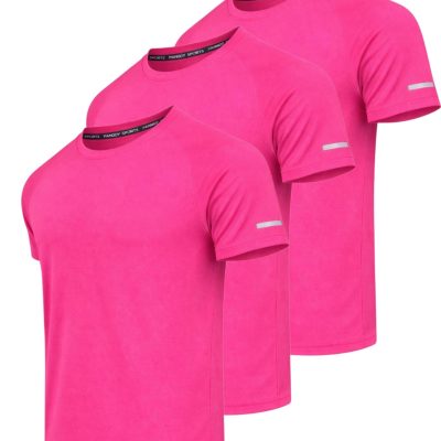 تیشرت اسپرت سه‌تایی با قابلیت خشک‌شوندگی سریع، عملکرد تکنیکی ورزشی - PEMBE-PEMBE-PEMBE