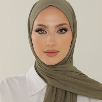 شال لوکس پنیه سبز کیکی - هدای جرسی تسه‌توره زنانه