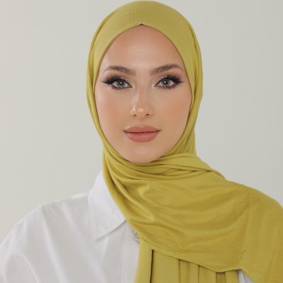 شال آنتراسیت لوکس پنبه‌ای زنانه - هدبند جرسی حجاب لایکرا - LİMON KÜFÜ
