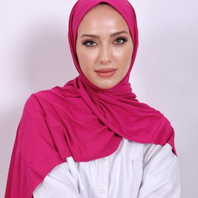 شال آنتراسیت لوکس پنبه‌ای زنانه - هدبند جرسی حجاب لایکرا - FUŞYA