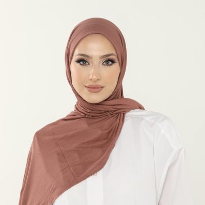 شال آنتراسیت لوکس پنبه‌ای زنانه - هدبند جرسی حجاب لایکرا - GÜL KURUSU