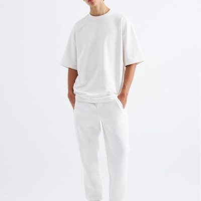 Erkek Relaxed Jogger Basic Eşofman Altı Ekru