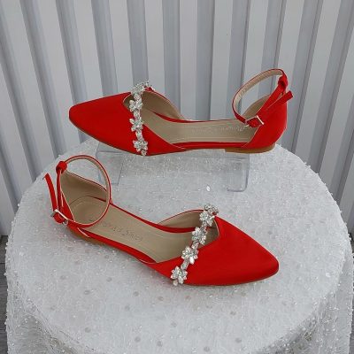 روزمره زنانه ساتن قرمز Almera S Shoes