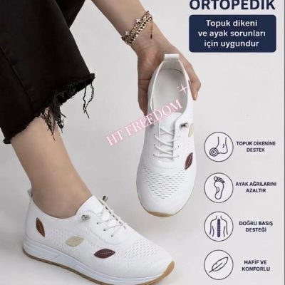 کفش ارتوپدیک مادرانه دورتکس D319 با چرم طبیعی و پاشنه ژله‌ای - BeyazORTOPEDİK