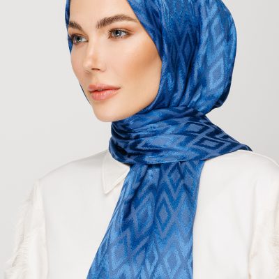 شال جاکارد براق با طرح کارو - İndigo