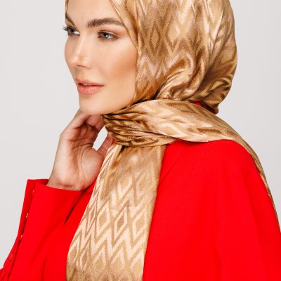 شال جاکارد براق با طرح کارو - Bisküvi