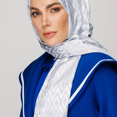 شال جاکارد براق با طرح کارو - Gümüş