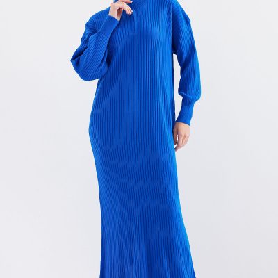 15839 Boydan Triko Elbise - گری - SAKS