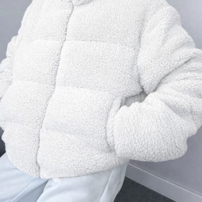 کت بمبر چرم مصنوعی یقه‌دار Moda Armanc