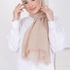 شال زنانه قهوه‌ای Nilbutik