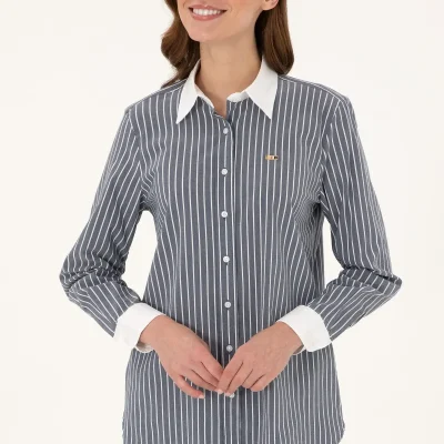 تیشرت تونیک زنانه U.S. Polo Assn. بژ - سورمه‌ای