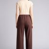 شلوار زنانه لاجوردی مدل Basic Regular Fit کد 3401038 دFacto — قهوه‌ای Defacto
