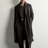 پالتو مردانه پشمی کمربنددار زارا قهوه‌ای