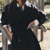 پالتو زنانه کمربنددار زارا مشکی