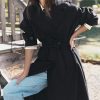 پالتو زنانه کمربنددار زارا مشکی