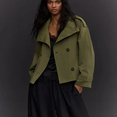 کت ترنچ هانی یقه bershka