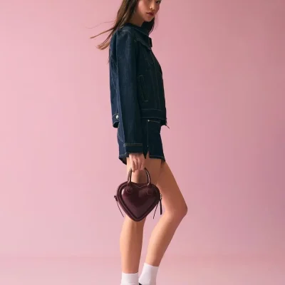 کیف دستی مینی طرح قلب bershka