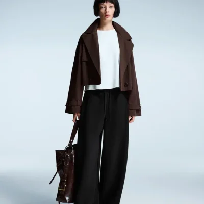 شلوار بارل فیت استاپردار شاردون دار bershka