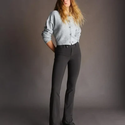 شلوار بوت‌کات بنگالین پارچه‌ای bershka