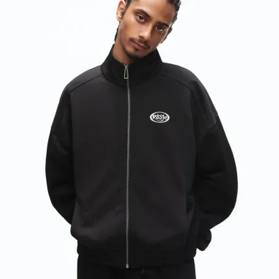 سویشرت زیپ‌دار چاپی bershka