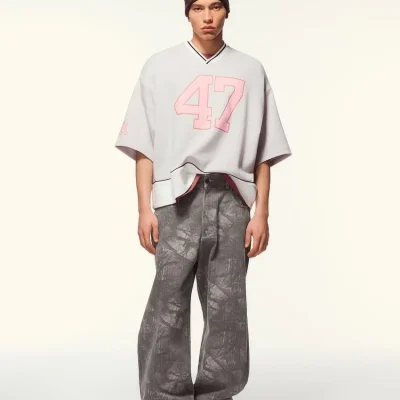 شلوار بگگی سوپر با طرح چاپی bershka