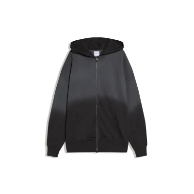 سویشرت اورسایز با کلاه و زیپ bershka