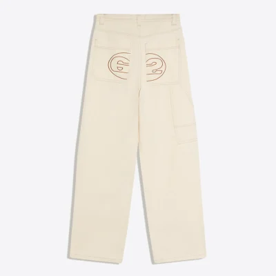 شلوار جین کارپنتر مدل Neo Barrel Fit با گلدوزی مردانه bershka