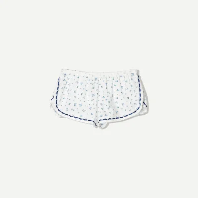شورت بنددار با نوار توری طرح‌دار bershka