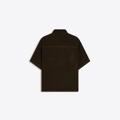 پیراهن آستین کوتاه با گلدوزی مدل باکسی فیت مردانه bershka
