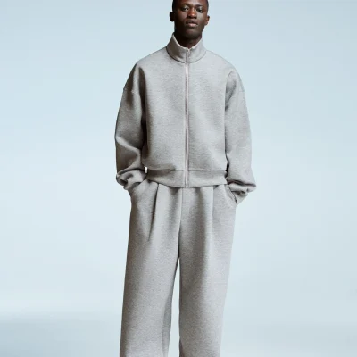 شلوار پارچه‌ای تکنیک پنس دار مردانه bershka