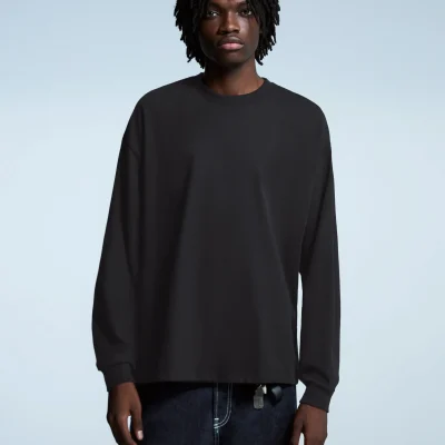 تیشرت جذب با آستین بلند مدل Boxy Fit bershka